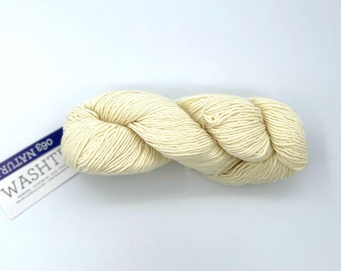 Malabrigo Washted Yarn, Worsted, 100% Superwash Merino Wool, 063 Natural, Cream Colored Merino