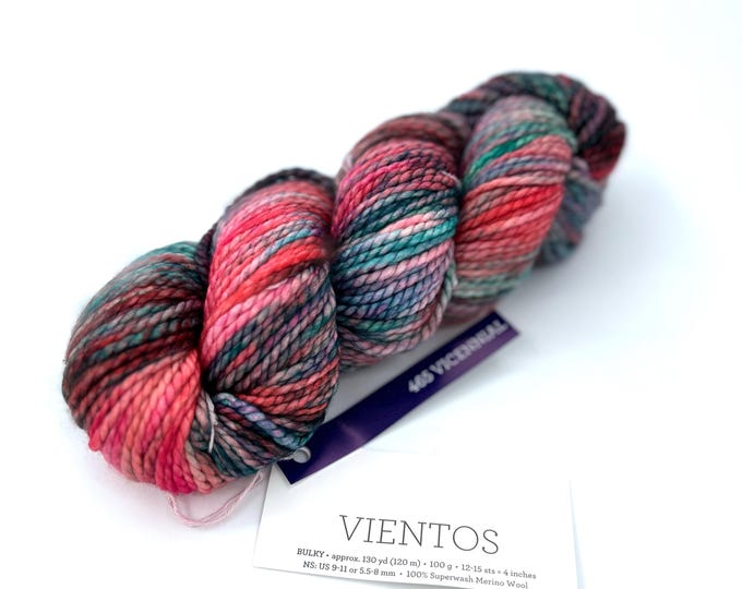 New!! Malabrigo Vientos Yarn, Vicennial, 465, Bulky, 100% Superwash Merino Wool.