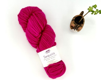 Baah Yarn Sequoia,  Super Bulky, 100%  Merino Wool, Single Ply, Pink Tourmalene, Superwash
