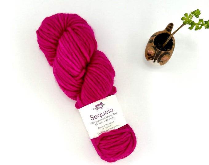 Baah Yarn Sequoia,  Super Bulky, 100%  Merino Wool, Single Ply, Pink Tourmalene, Superwash