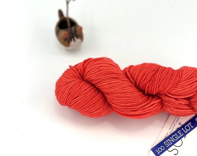 Malabrigo Rios Yarn + Hat Knitting Pattern, Worsted- 100% Merino Wool - Salmon- no dye lot
