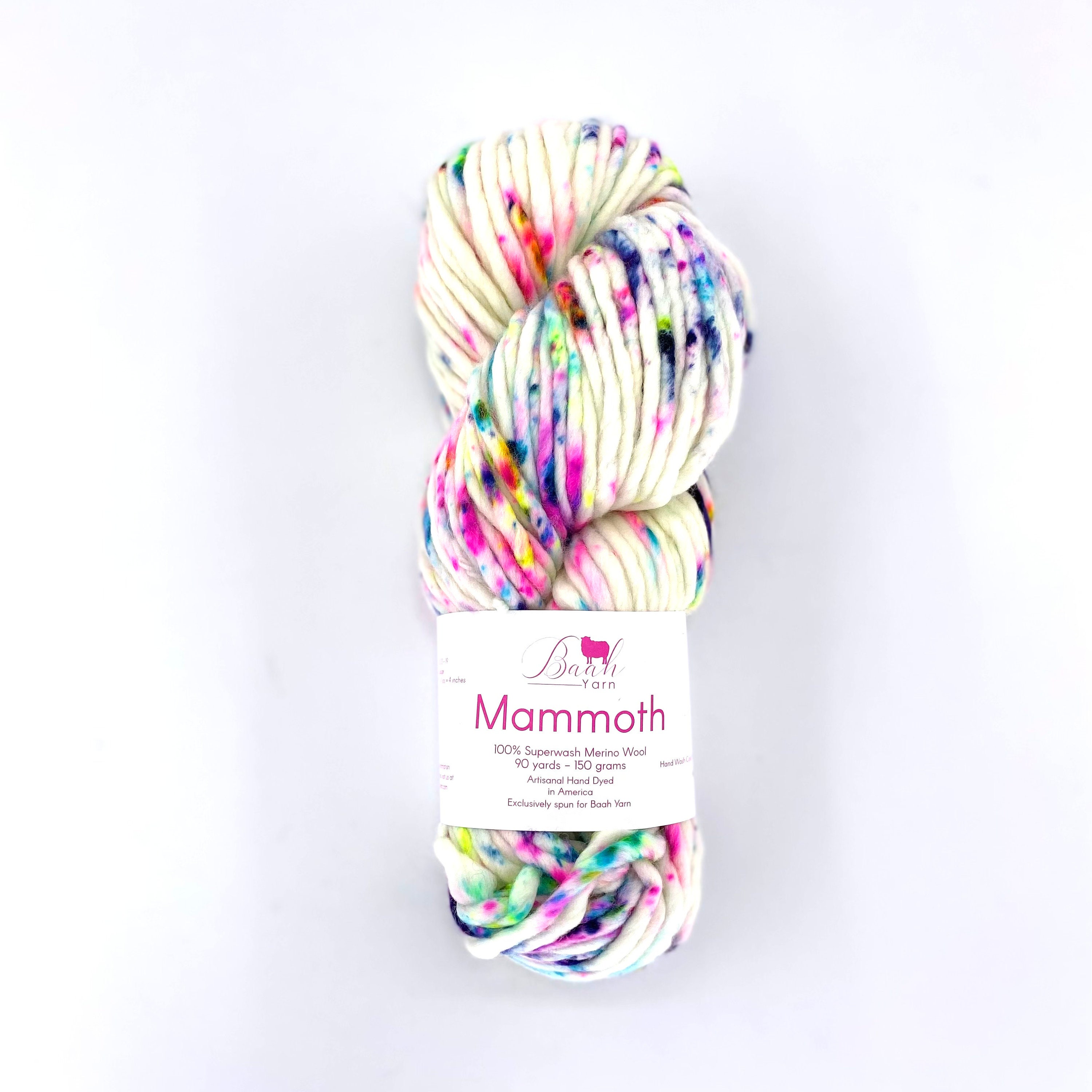 Mammoth Baah Yarn Super Bulky 100 Merino Wool Single Ply Mama Mia Superwash