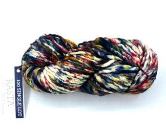 Malabrigo Rasta Yarn, Super Bulky Merino Wool, Single Dye lot, unique color, red yellow blue