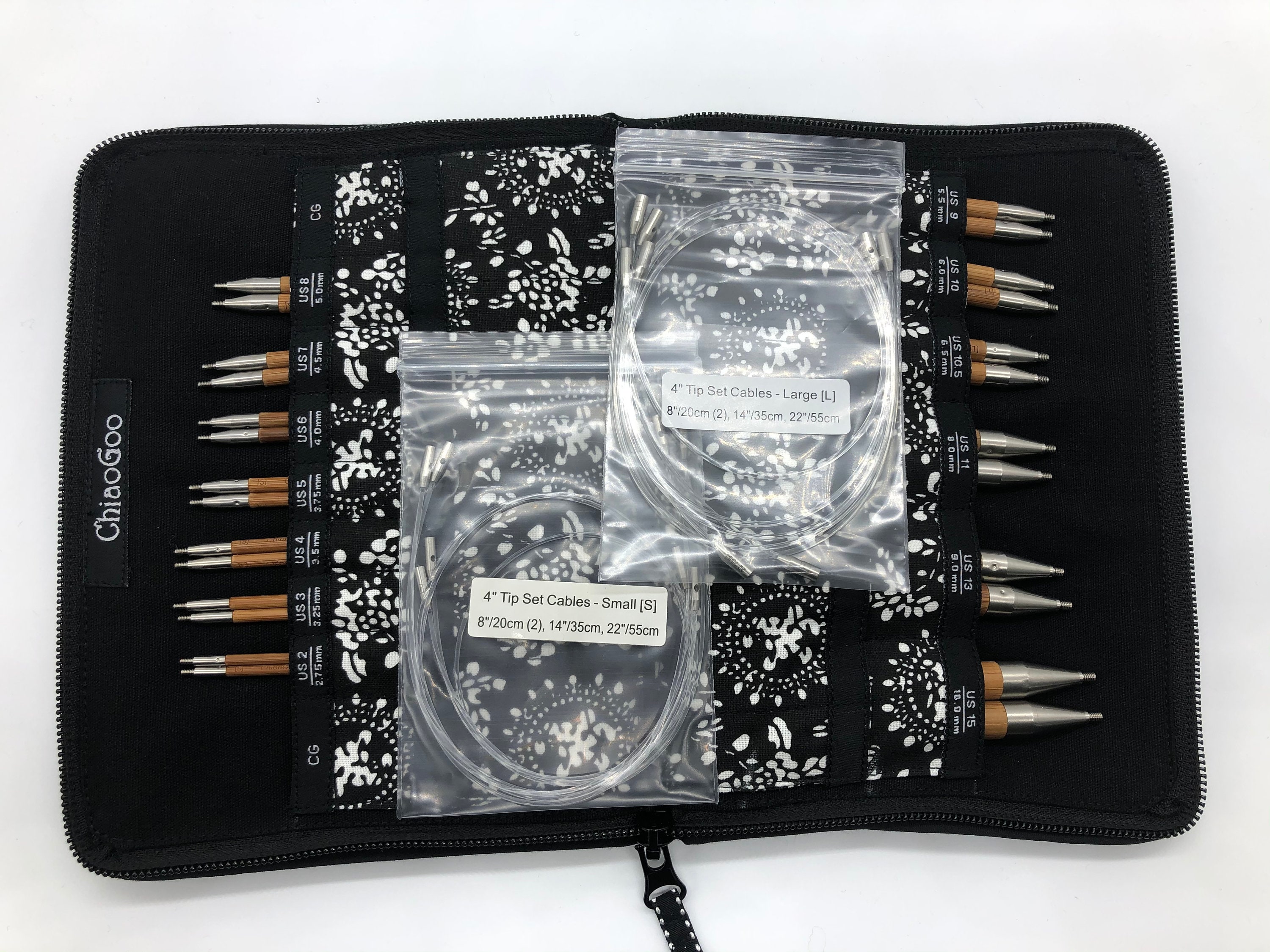 ChiaoGoo Spin Bamboo Interchangeable Knitting Needle 4 Tip Set-Complete