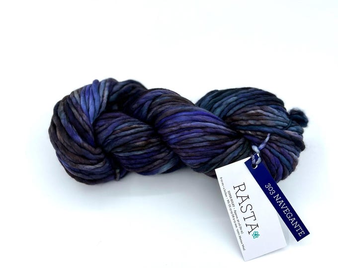 Malabrigo Rasta Yarn, **NEW COLOR**, Super Bulky, 100% Merino Wool, 303 Navegante from the Madre Tierra Collection