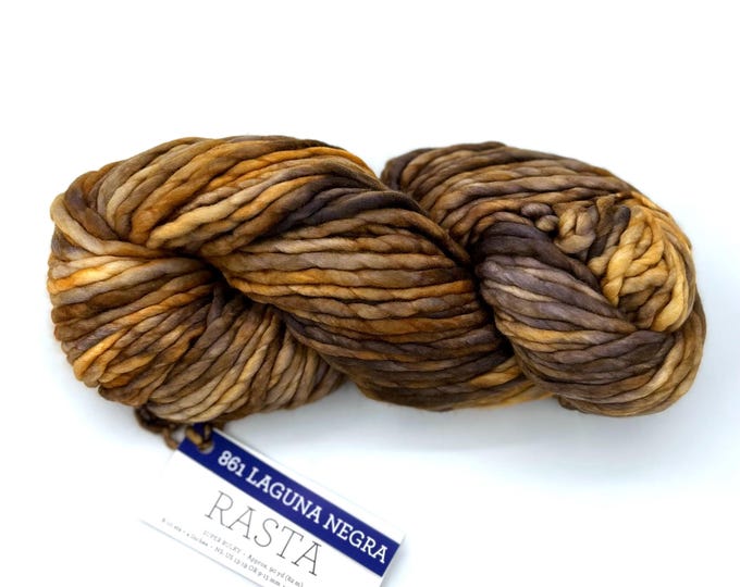 Malabrigo Rasta Yarn, Super Bulky, 100%  Merino Wool, 861 Laguna Negra