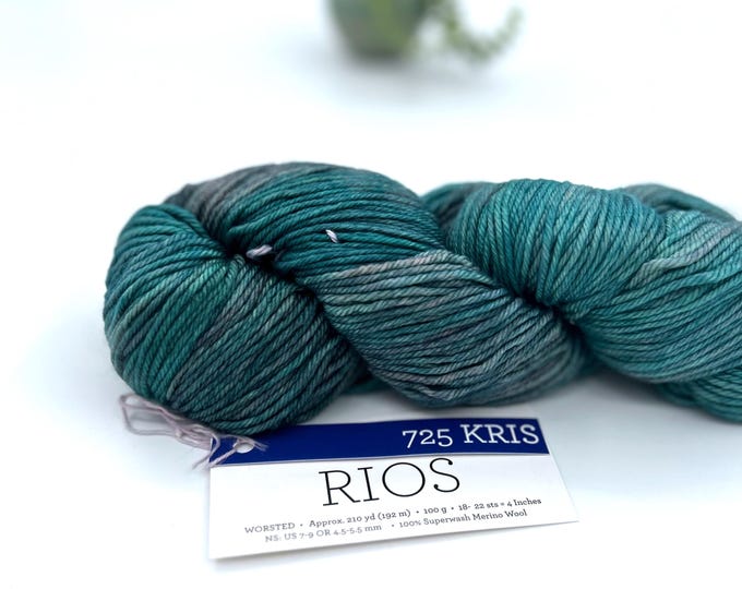 Malabrigo Rios Yarn + Hat Knitting Pattern, Worsted weight,  100% Superwash Merino Wool, 725 Kris