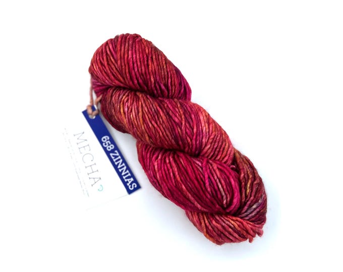Malabrigo Mecha Yarn, Bulky weight yarn, 100% Merino Wool, Zinnias, 658
