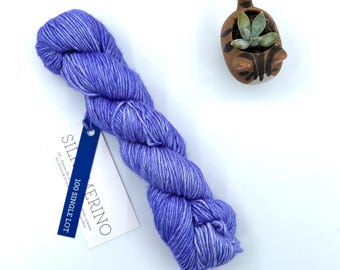Malabrigo Silky Merino, Dk weight yarn, single lot, Purple merino silk blend