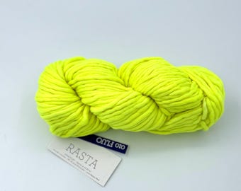 Malabrigo Rasta Yarn, Super Bulky, 100% Merino Wool, Fluo 010, Neon Yellow Merino Wool