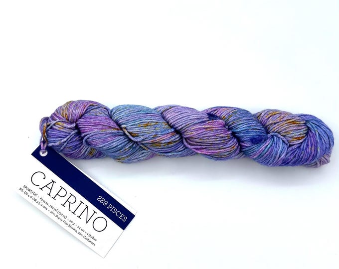 Malabrigo Caprino Yarn, Merino Cashmere Sport DK, Hand Dyed Purple Blue Brown, 50g 164 yds