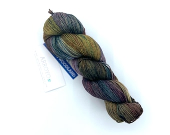 Malabrigo Arroyo Yarn, 100% Superwash Merino Wool, New Color 304 Woodland Colorway, Sport weight yarn for knitting and crochet