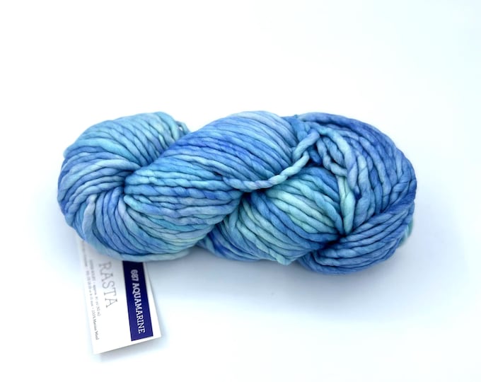 Malabrigo Rasta Yarn in Aquamarine, Super Bulky, 100% Merino Wool
