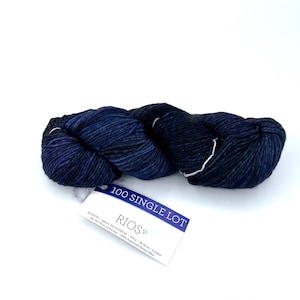 Malabrigo Rios Yarn + Hat Knitting Pattern, Worsted, 100% Merino Wool, single lot, navy/purple