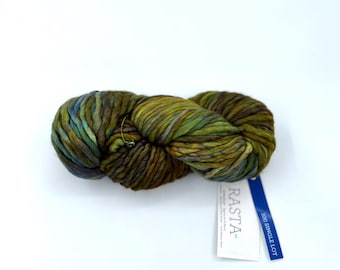 Malabrigo Rasta Yarn,  Super Bulky, 100% Merino Wool, No Dye lot, Green Merino Wool