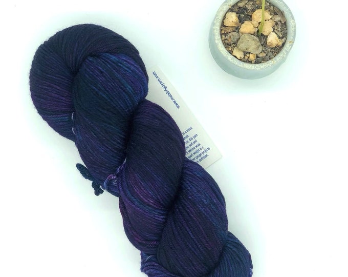 Malabrigo Arroyo Yarn, 100% Superwash Merino Wool, Whales Road, Sport weight , purple merino