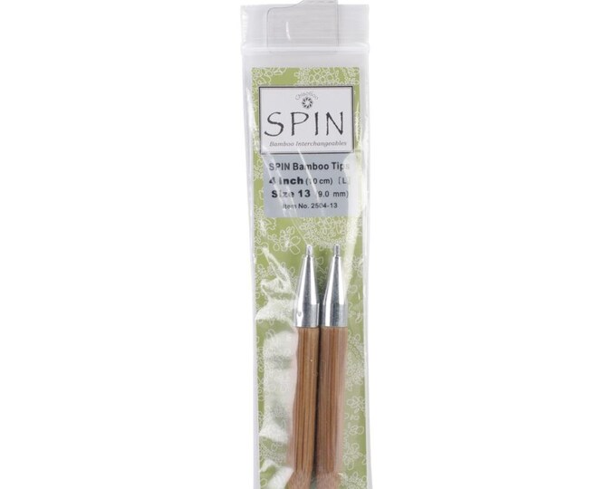 ChiaoGoo SPIN Bamboo Interchangeable Tips, Us size 13(9.0mm),  4"(10 cm)