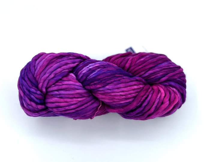 Malabrigo Rasta Yarn, Super Bulky, 100% Merino Wool, 865 Baya Electrica, Pink and Purple Merino Wool
