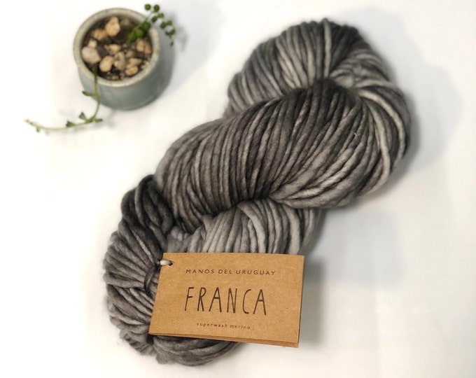 Franca Yarn by Manos del Uruguay, Super Bulky, 100% Superwash Merino Wool, Menhir, Grays, merino yarn