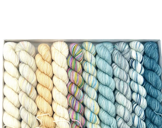 Koigu KPPPM pencil box, Sea Breeze, fingering weight yarn