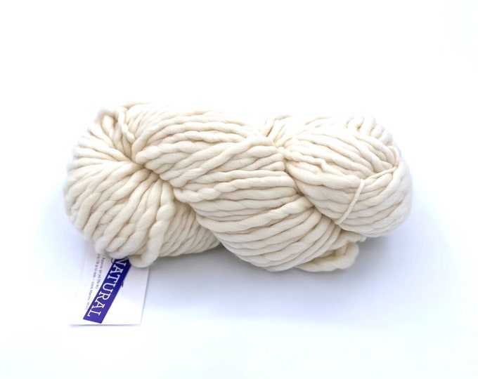 Malabrigo Rasta Yarn, Super Bulky, 100% Merino Wool, Natural, RAS063, white merino yarn, cream merino yarn