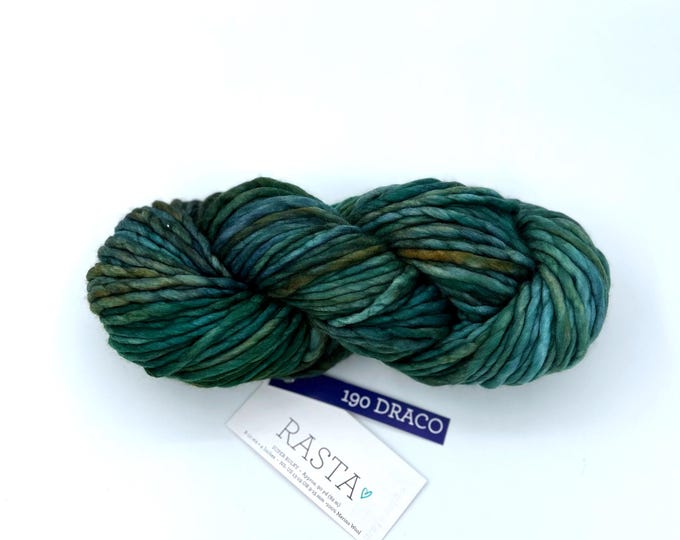Malabrigo Rasta Yarn, Super Bulky,100% Merino Wool, Draco 190