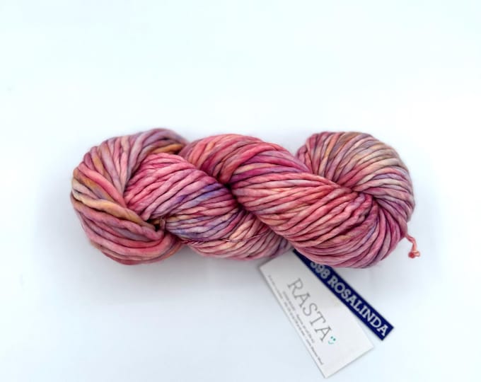 Malabrigo Rasta Yarn, Super Bulky, 100% Merino Wool, 398 Rosalinda