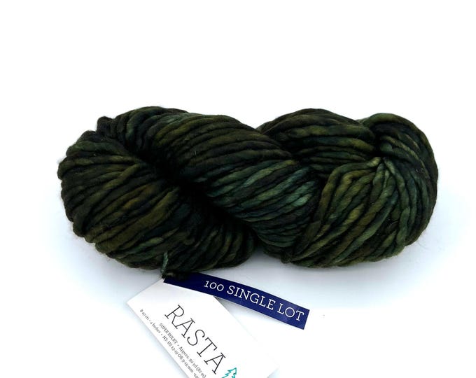 Malabrigo Rasta Yarn, Super Bulky, 100% Merino Wool, single lot, army green