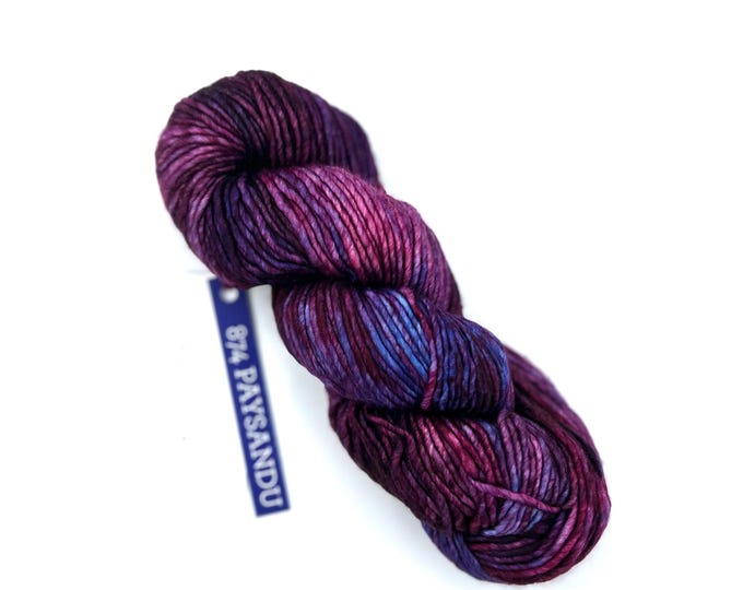 Malabrigo Mecha Yarn Paysandu 874 - Bulky Weight Merino Wool for Knitting and Crochet - Purple Single Ply Superwash
