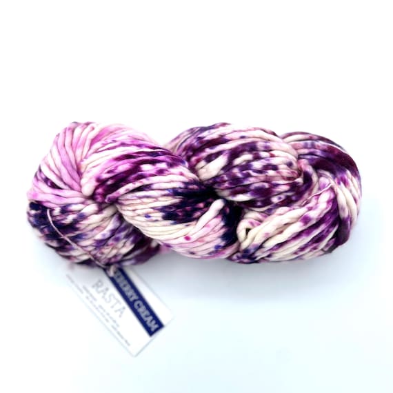 Malabrigo Rasta Yarn Blueberry Cream  - Super Bulky  Merino Wool for Quick Knits