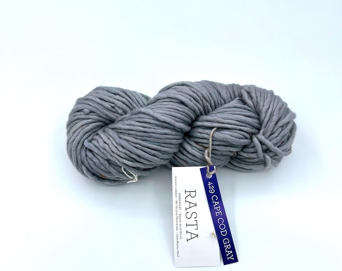 Malabrigo Rasta Yarn, Super Bulky, 100% Merino Wool, Cape Cod Gray, 093