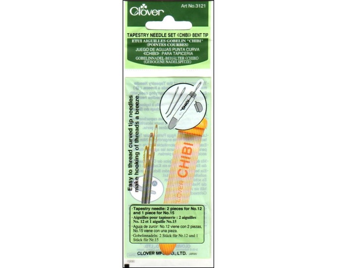 Clover tapestry needles set bent tip with case, 3 pieces