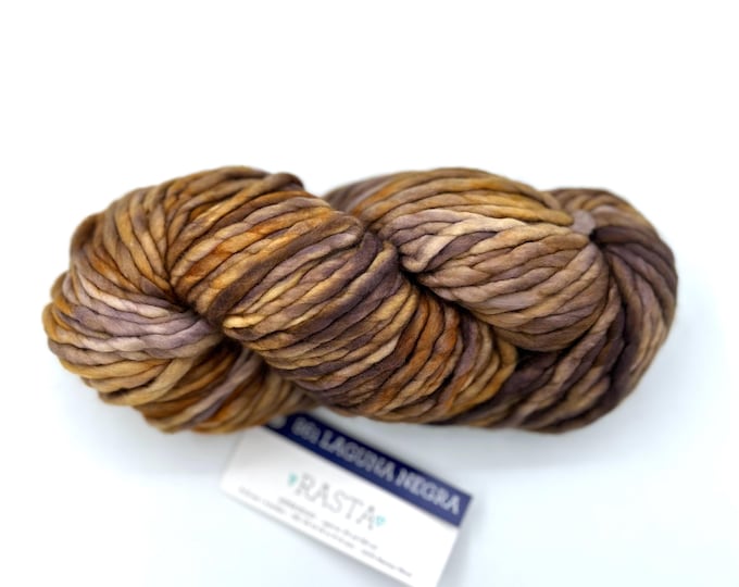 Malabrigo Rasta Yarn Laguna Negra - Super Bulky Hand Dyed Merino Wool for Hats, Beanies, Cowls, Blankets and Sweaters