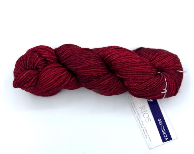 Malabrigo Rios Yarn, Merino Wool, Worsted Weight, color 033 cereza