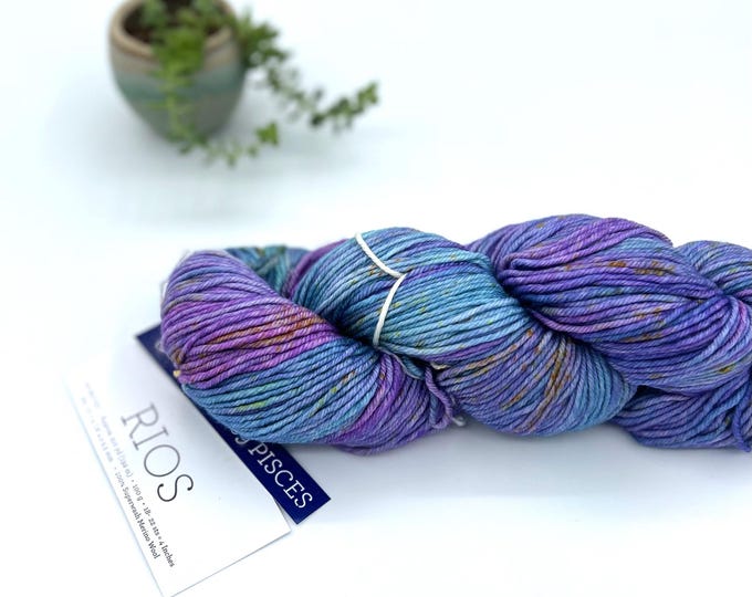 Malabrigo Rios Yarn + Hat Knitting Pattern, Worsted, Pisces, 100% Superwash Merino Wool