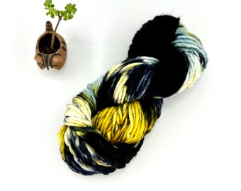 Franca Yarn by Manos del Uruguay, Light Super Bulky, 100% Superwash Merino Wool, Outer Space, Black, yellow, white, light blue Merino Yarn