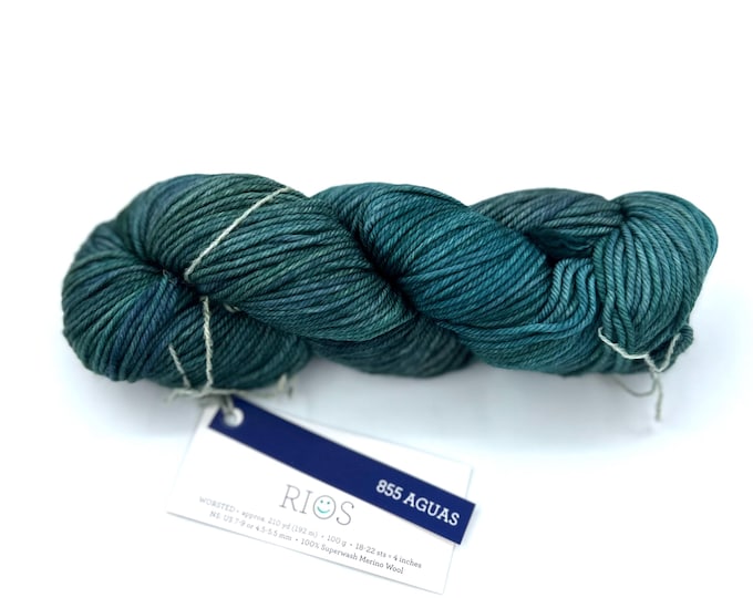 Malabrigo Rios Yarn, Worsted weight,  100% Merino Wool, 855 Aguas