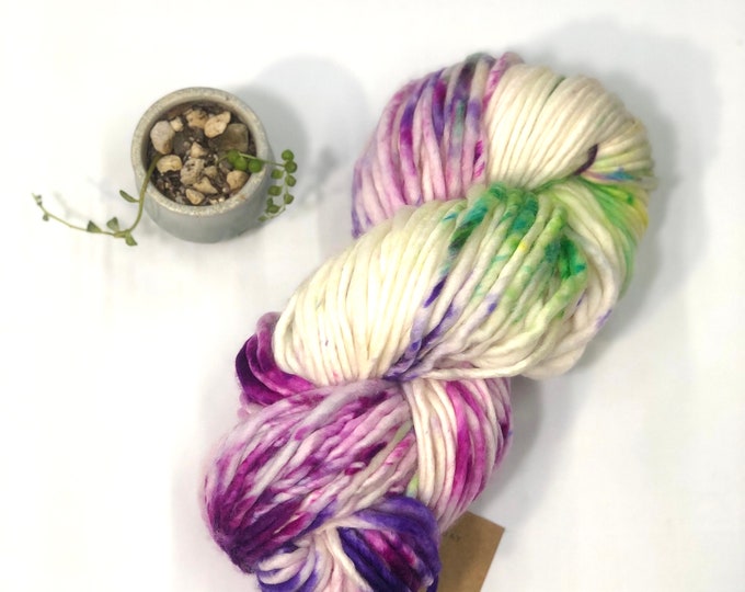 Franca Yarn by Manos del Uruguay, Light Super Bulky, 100% Superwash Merino Wool, Duende,  Pink, Purple, Green, White Merino Yarn