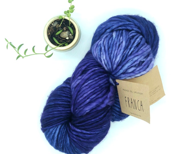 Franca Yarn by Manos del Uruguay, Super Bulky, 100% Superwash Merino Wool, Violeta , Purple Merino Yarn