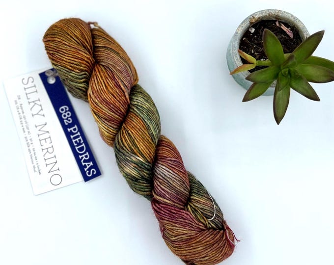 Malabrigo Silky Merino, Dk weight yarn, piedras, blue merino silk blend