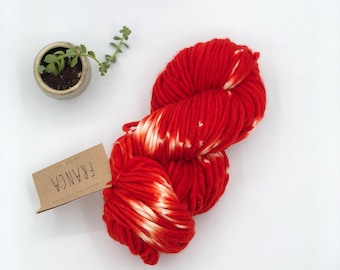 Franca Yarn by Manos del Uruguay, Super Bulky, 100% Superwash Merino Wool, post box, red and white Merino Yarn