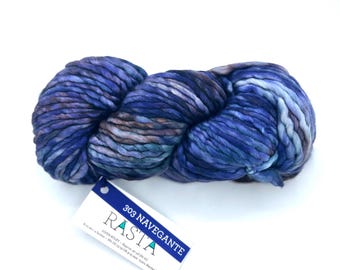 Malabrigo Rasta Yarn Navegante - Super Bulky Hand Dyed Merino Wool for chunky beanies, cowls, blankets and sweaters
