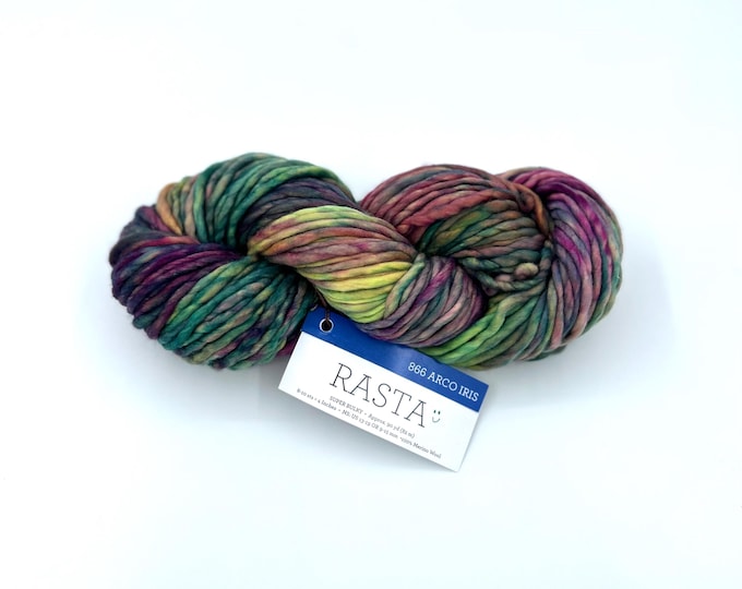 Malabrigo Rasta Yarn, Super Bulky, 100% Merino Wool, 866 Arco Iris