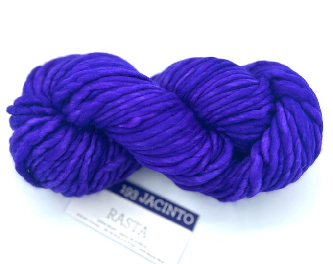 Malabrigo Rasta Yarn Jacinto 193 - Super Bulky Purple 100% Merino Wool for Knitting and Crochet