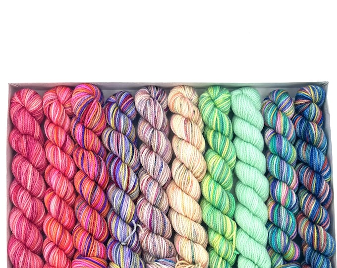 Koigu KPPPM Pencil Box, Spring, Hand Painted Merino Mini Skein Set, Fingering