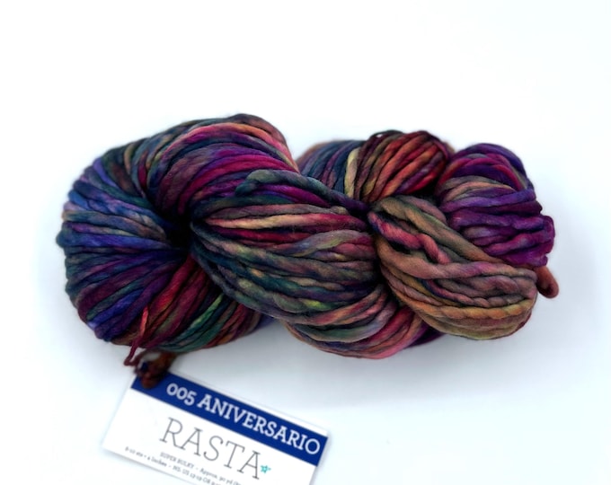 Malabrigo Rasta Yarn, Super Bulky, 100% Merino Wool, 005 Aniversario