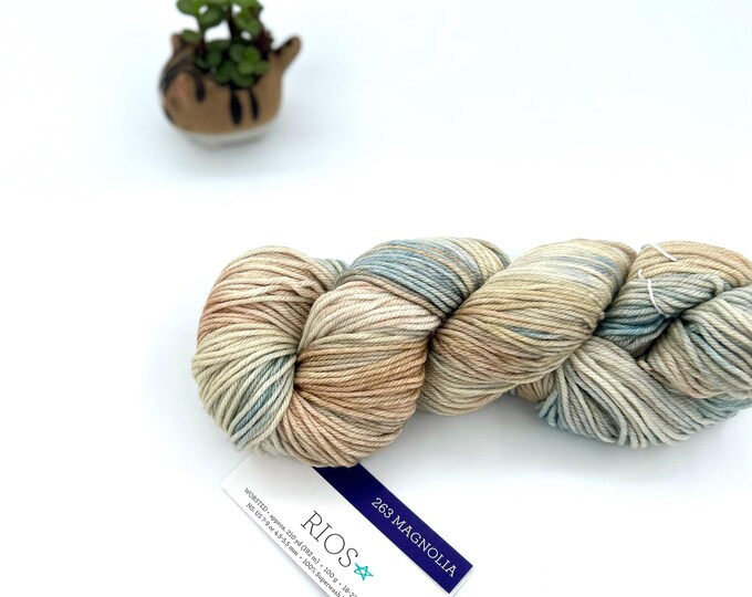 Malabrigo Rios Worsted Merino Yarn - Magnolia - Hat Pattern Included