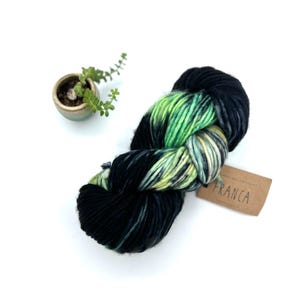 Franca Yarn by Manos del Uruguay, Light Super Bulky, 100% Superwash Merino Wool, Maléfica, Black, pink, green, yellow, Merino Yarn