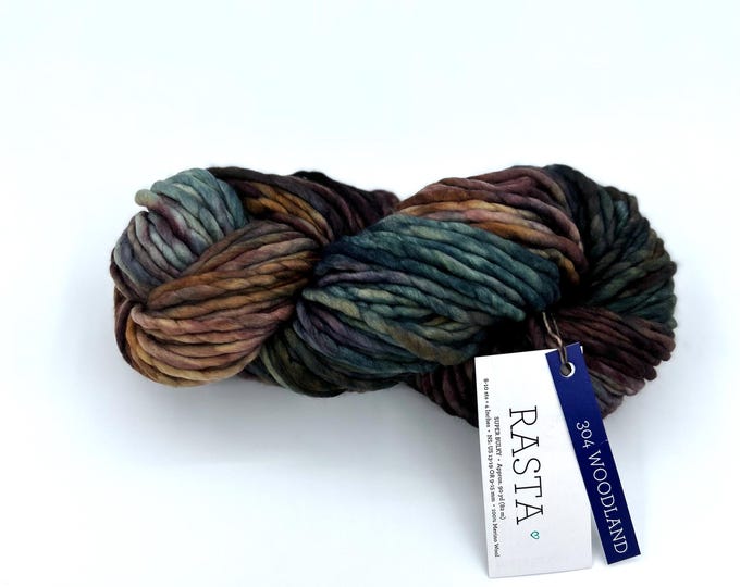 Malabrigo Rasta Yarn, **NEW COLOR**, Super Bulky, 100% Merino Wool, 304 Woodland from the Madre Tierra Collection