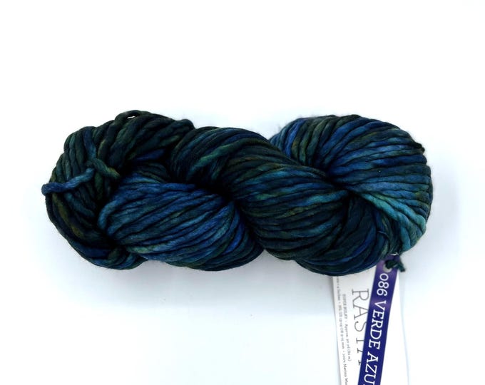 Malabrigo Rasta Yarn,  Super Bulky Merino Wool, 086 Verde Azule, Merino Wool